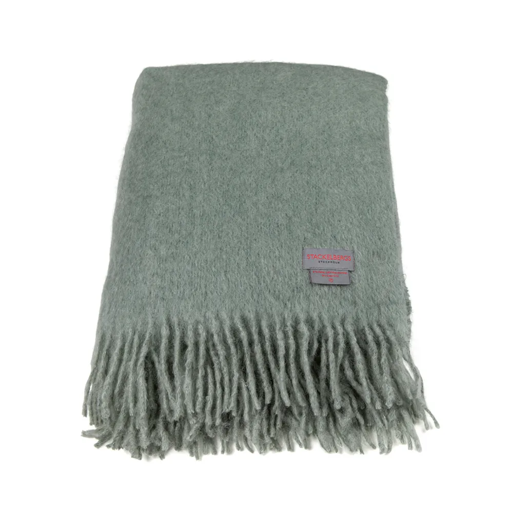 Mohair throw, Sea foam & green bay melange Stackelbergs