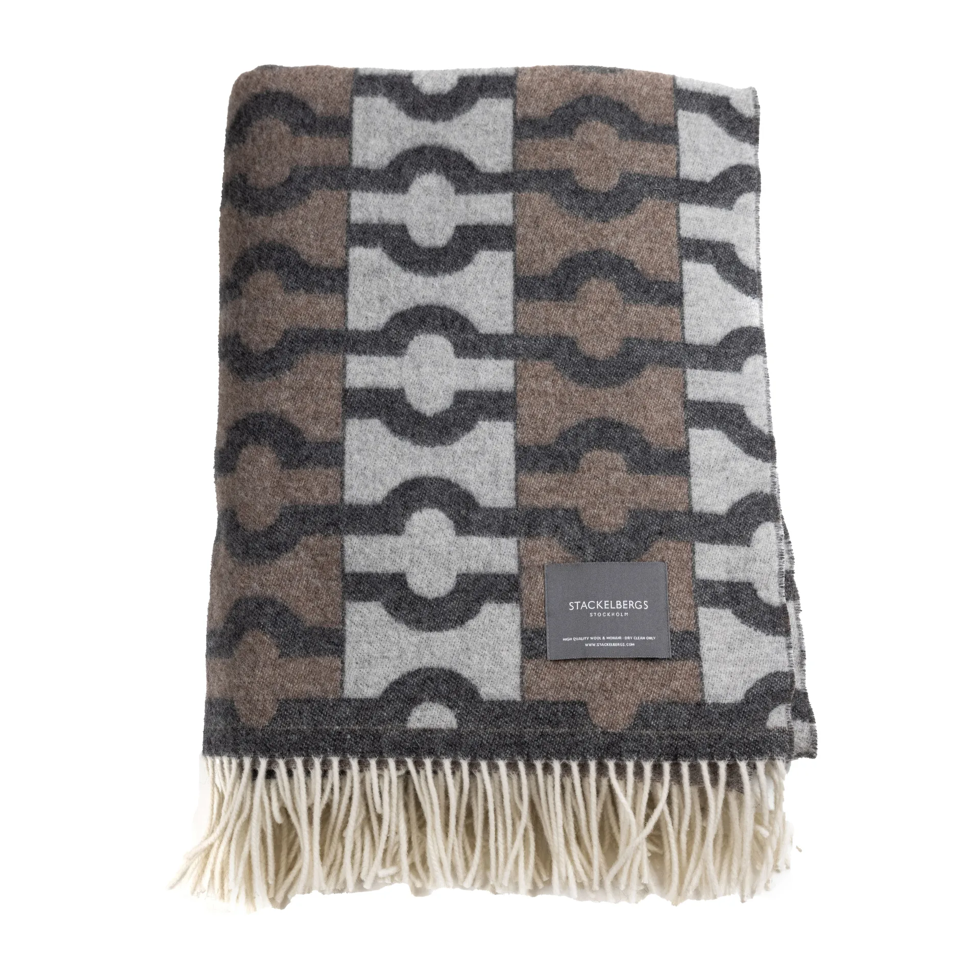 Wallpaper throw, Dark grey-brown-light grey Stackelbergs