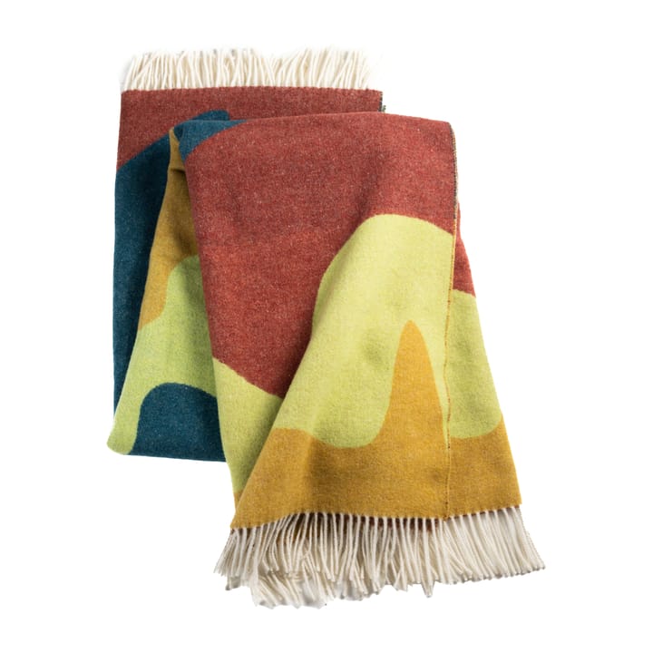 Wave throw, Lime-ocra-petrol & wine waves Stackelbergs