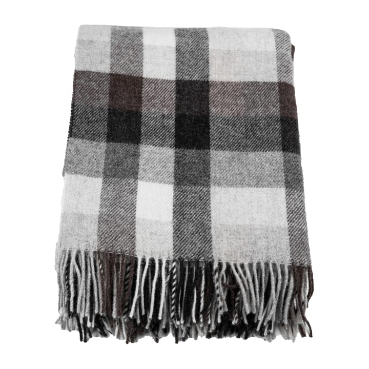 Wool blanket checked 130x170 cm - Grey-brown-white - Stackelbergs