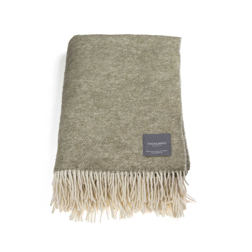 Stackelbergs Wool throw Olive & off white