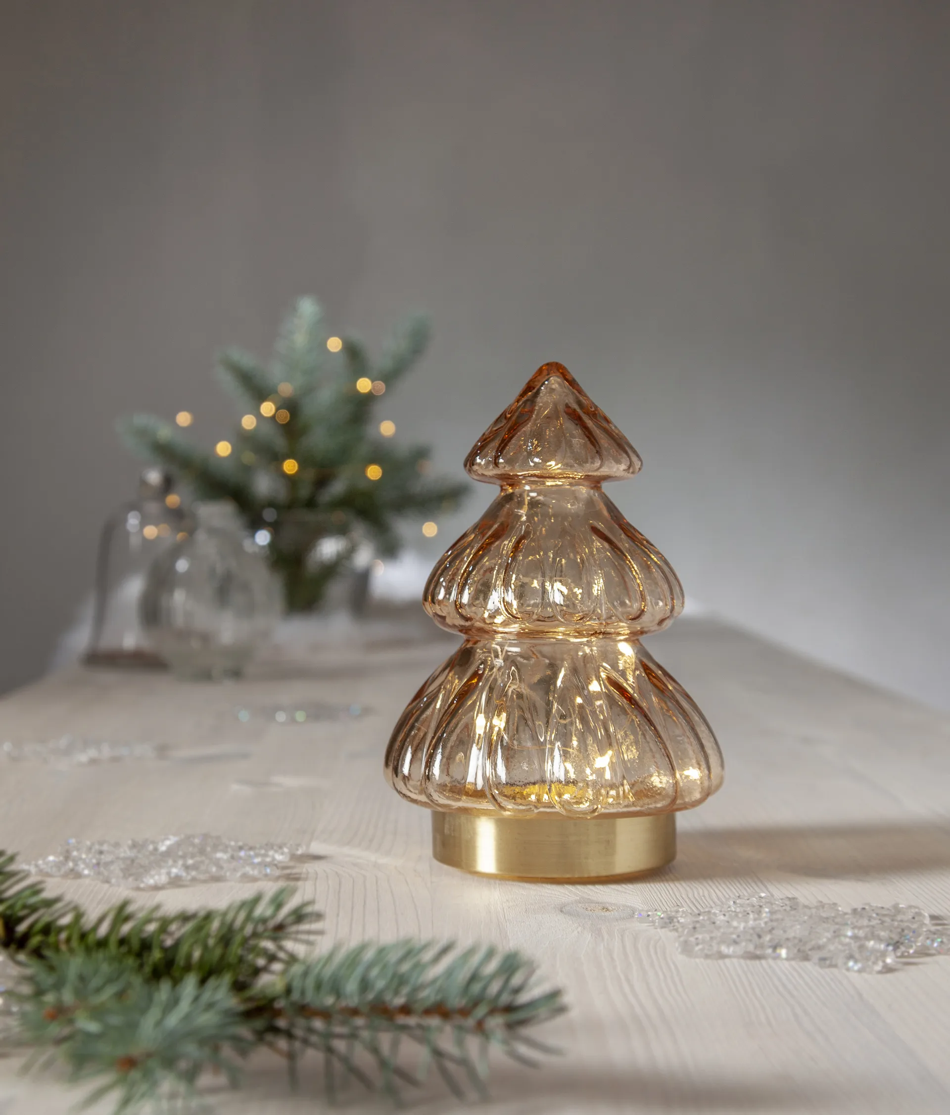 Abete table decoration Christmas lights 18 cm, Beige Star Trading