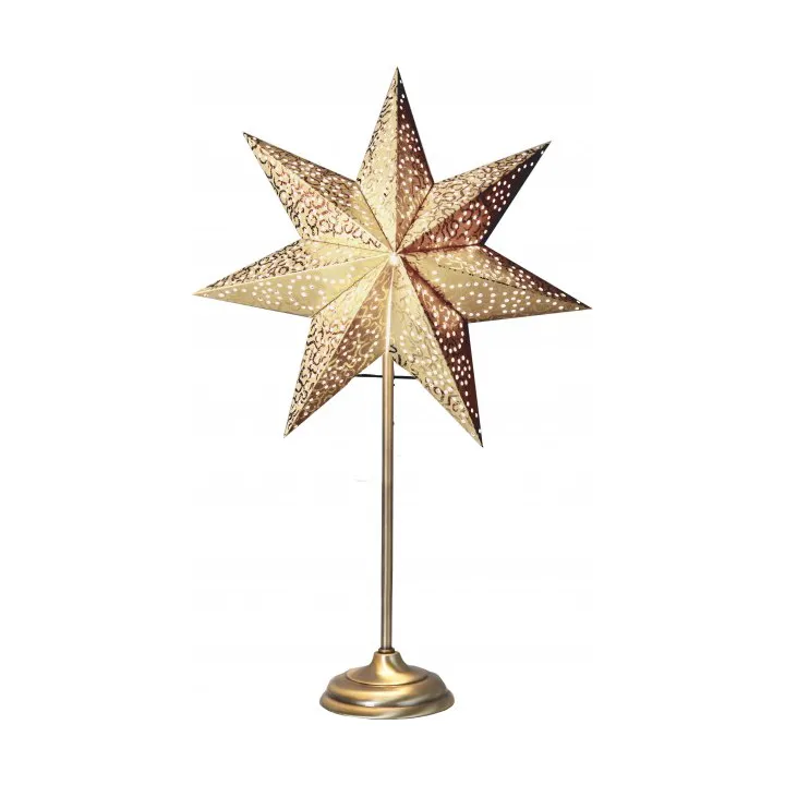 Antique Advent Star on Stand 55 cm - Brass - Star Trading