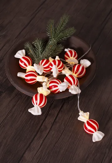 Bonbon string lights 135 cm - Red-white - Star Trading