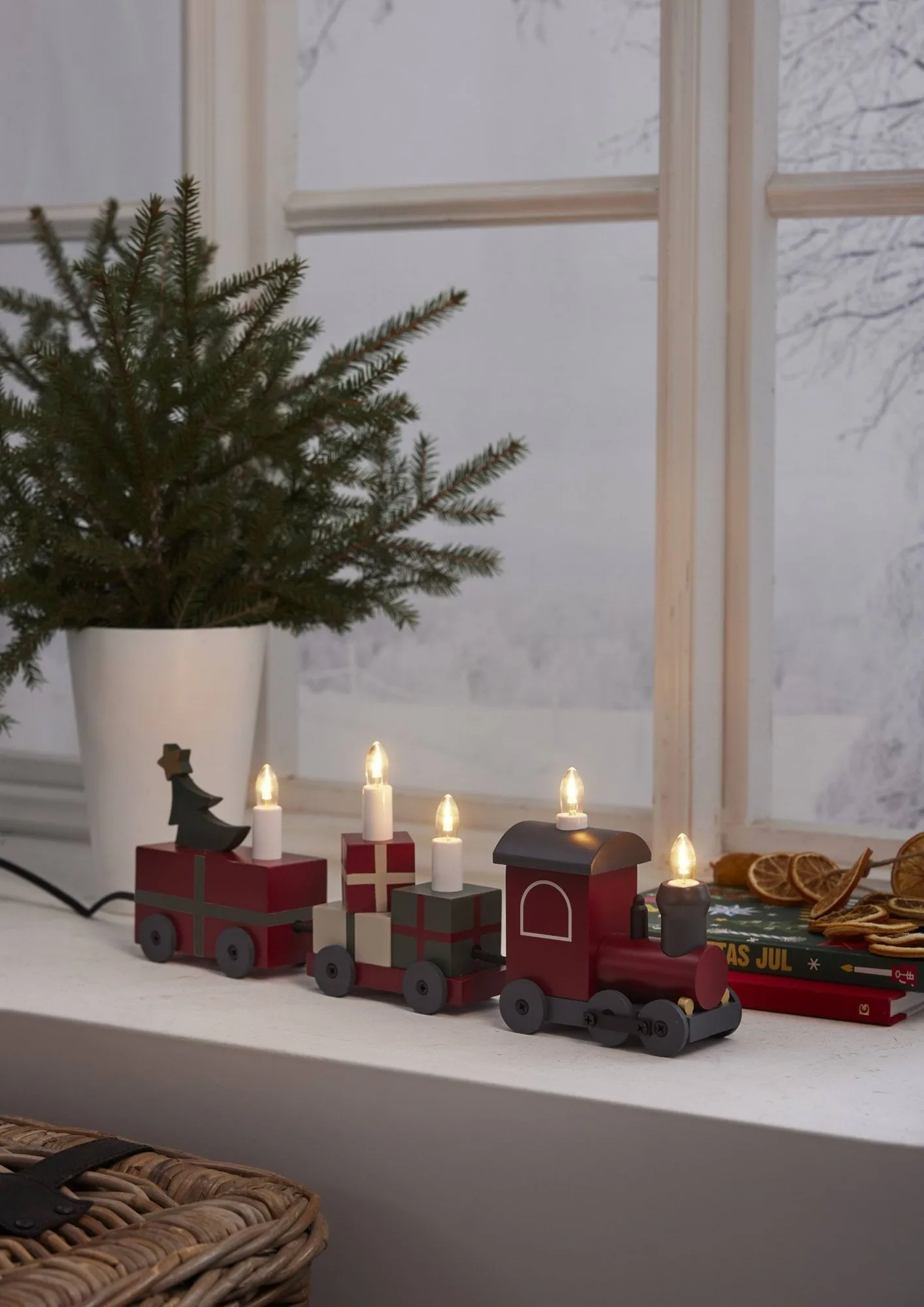 Christmas train advent candleholder, Multi Star Trading