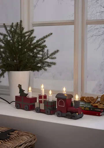 Christmas train advent candleholder - Multi - Star Trading