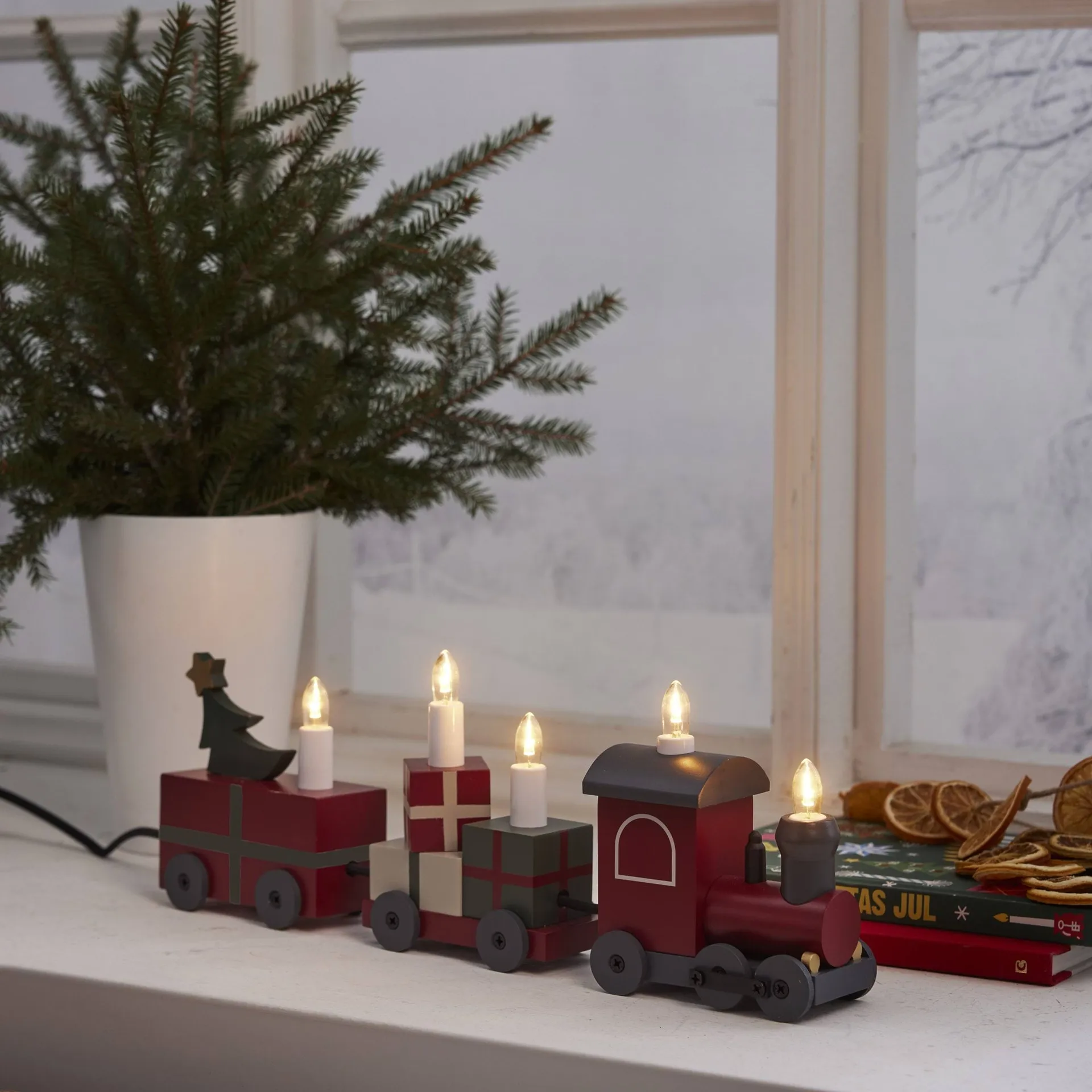 Christmas train advent candleholder, Multi Star Trading