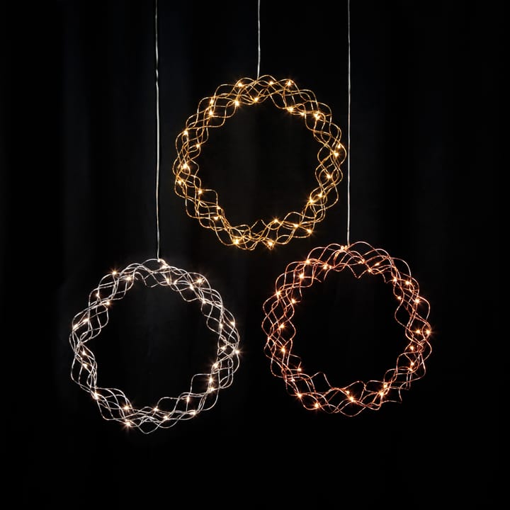 Curly wreath with LED lights 30 cm - brass - Star Trading