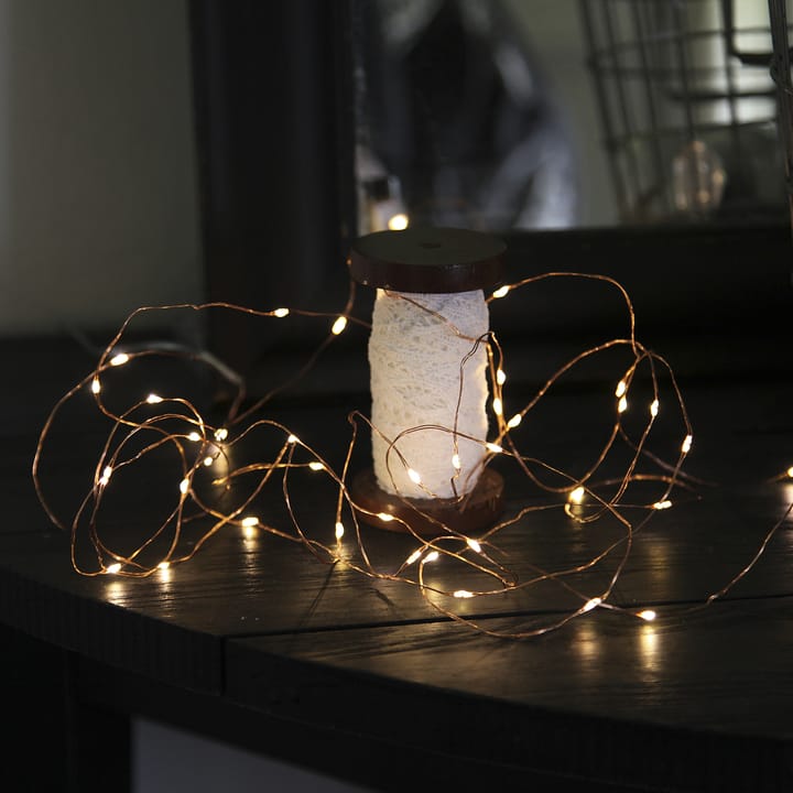 Dew Drop light strand LED with battery - 4 m, copper wire - Star Trading