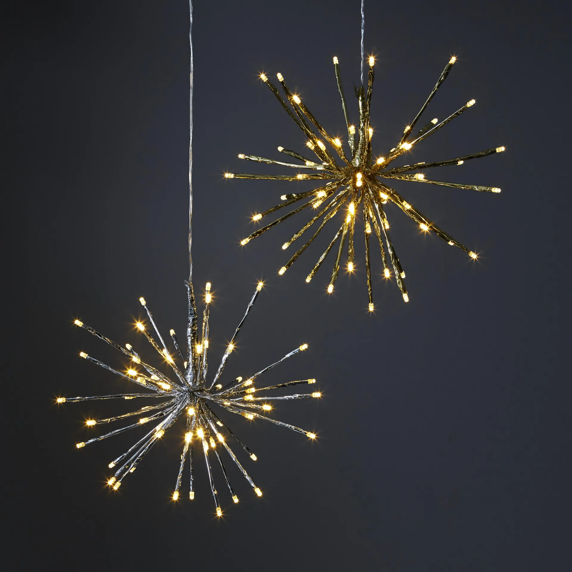 Firework hanging decoration 30 cm, silver Star Trading