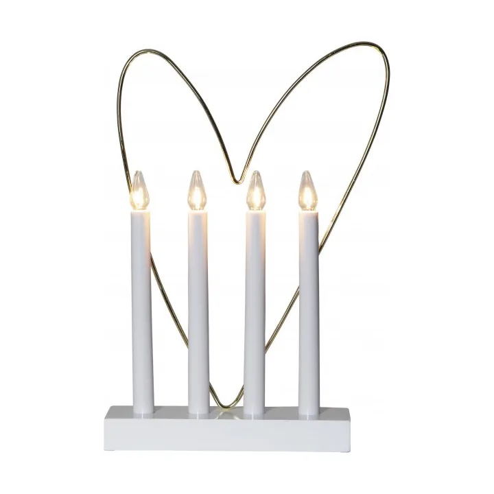 Glossy Heart Candle Holder 25 cm, White Star Trading