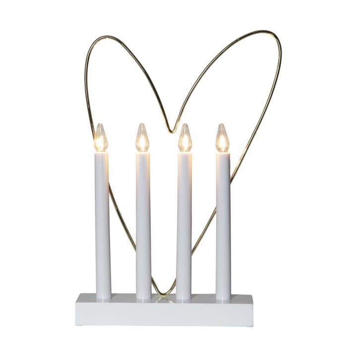 Glossy Heart Candle Holder 25 cm, White Star Trading