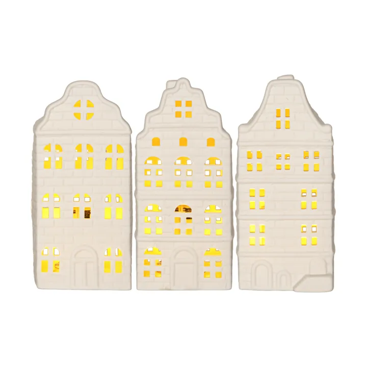 Indoor winter décor - White house, 3-piece set - Star Trading