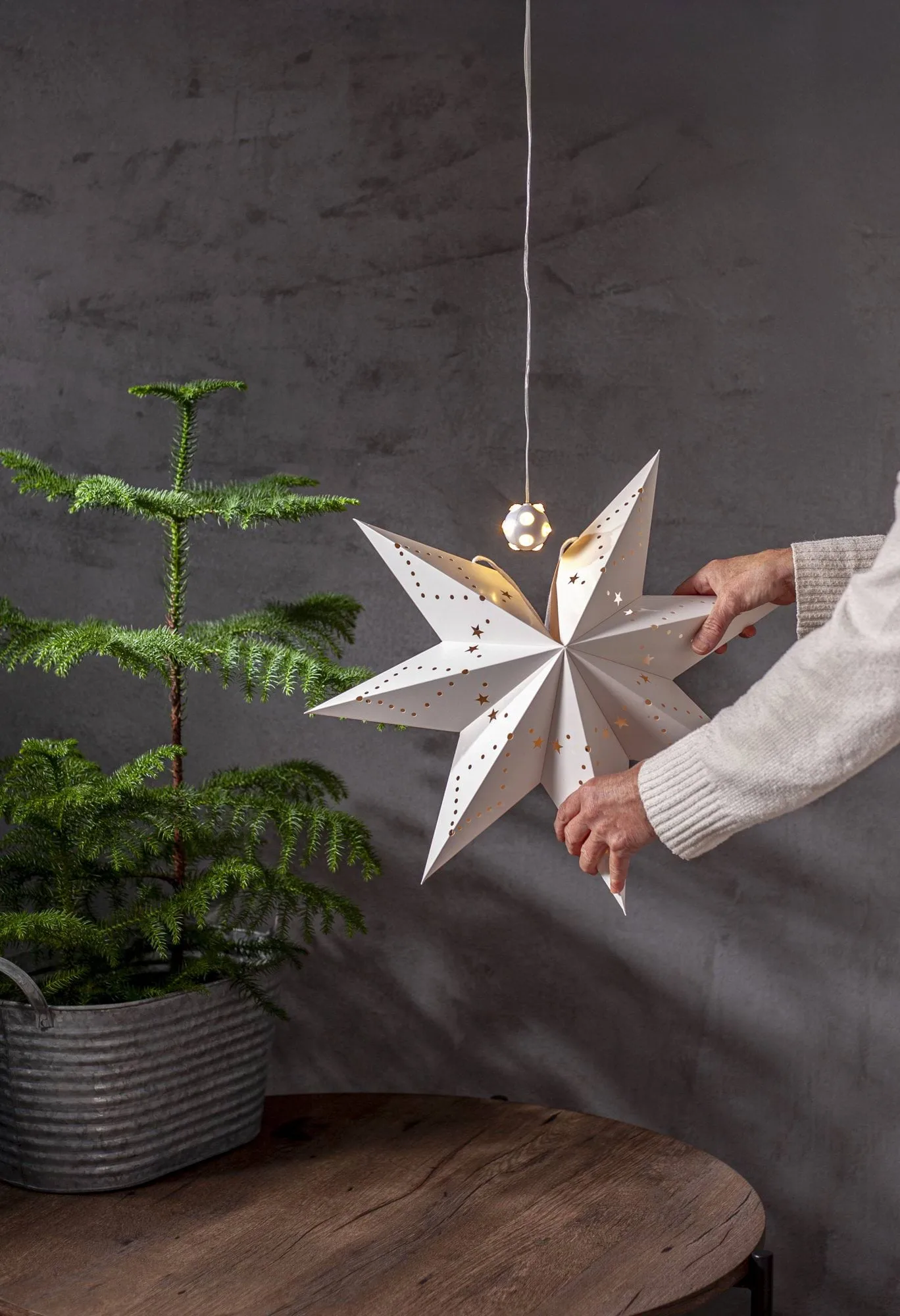 Lighty string lights, bulb for Advent star, White ball Star Trading