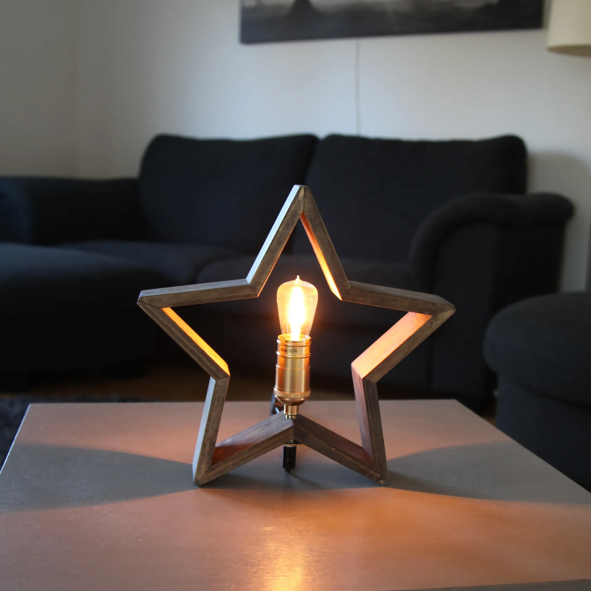 Lysekil advent star for table 29 cm, brown Star Trading