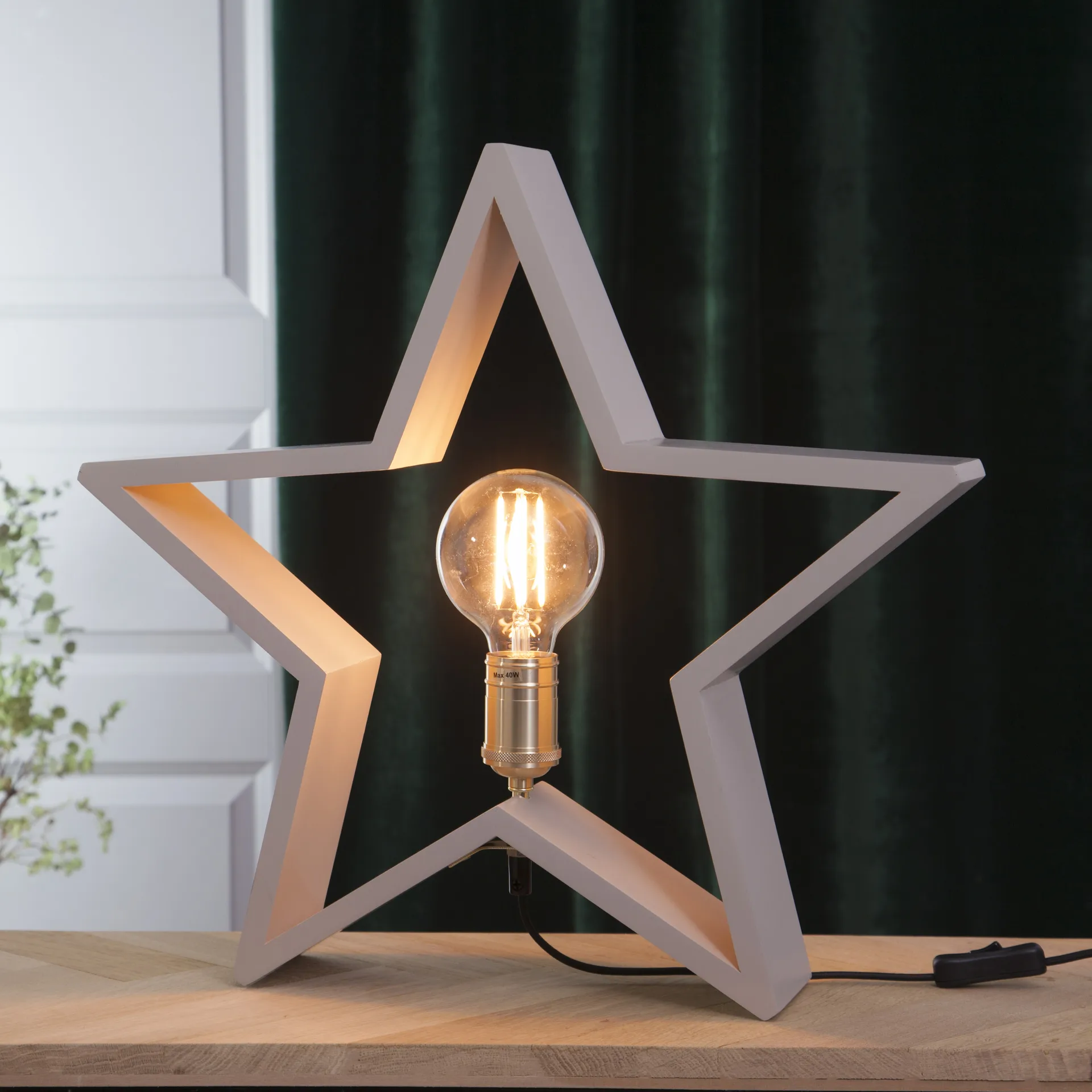 Lysekil advent star for table 48 cm, beige Star Trading