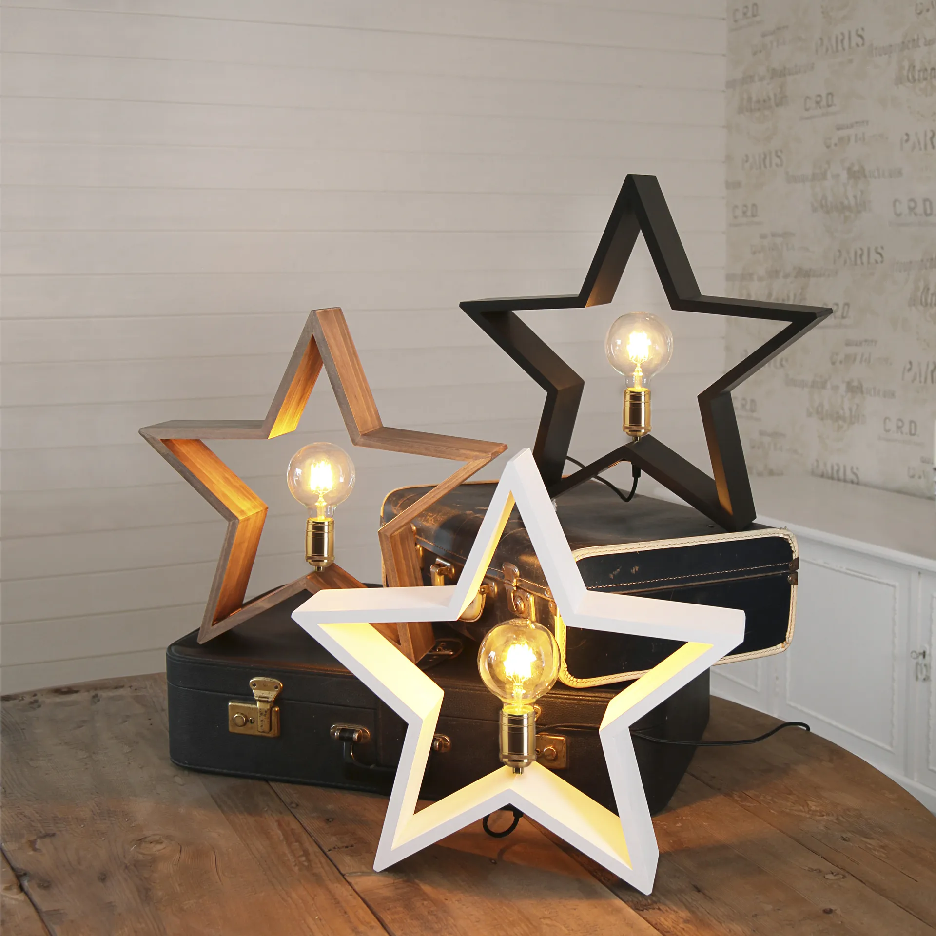 Lysekil advent star for table 48 cm, black Star Trading