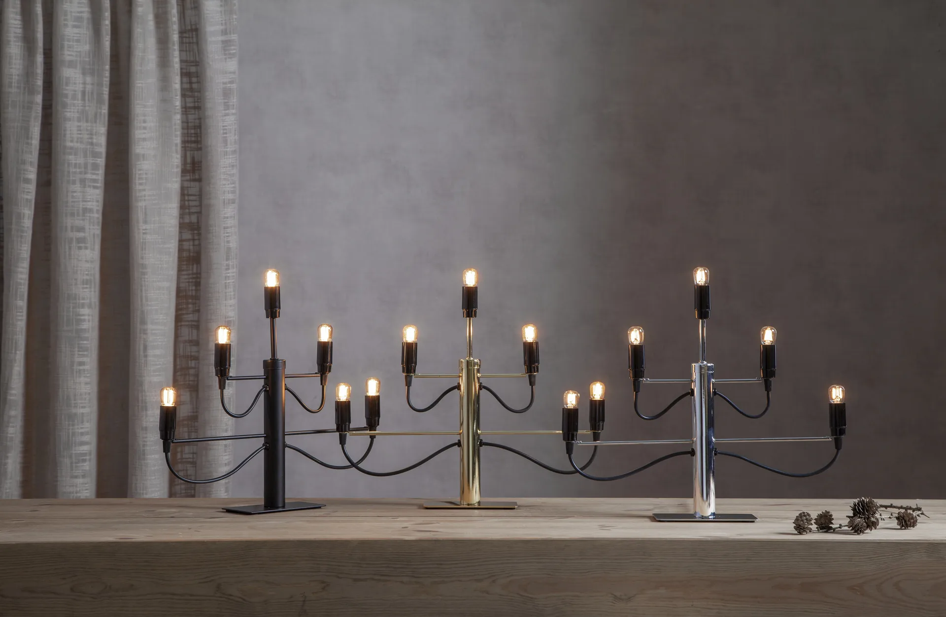 Milano 5 candlestick 46 cm 2-pack - Chrome,  Star Trading