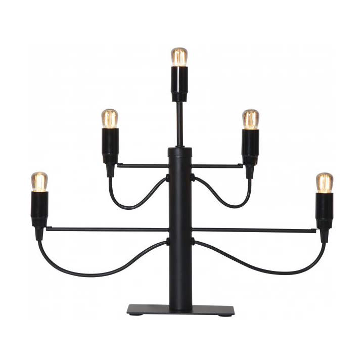 Star Trading Milano 5 candlestick 46cm Black | Scandinavian Design | Advent lights | Black