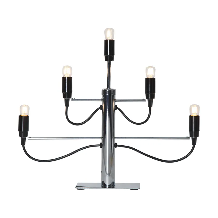 Milano 5 candlestick 46cm - Chrome - Star Trading