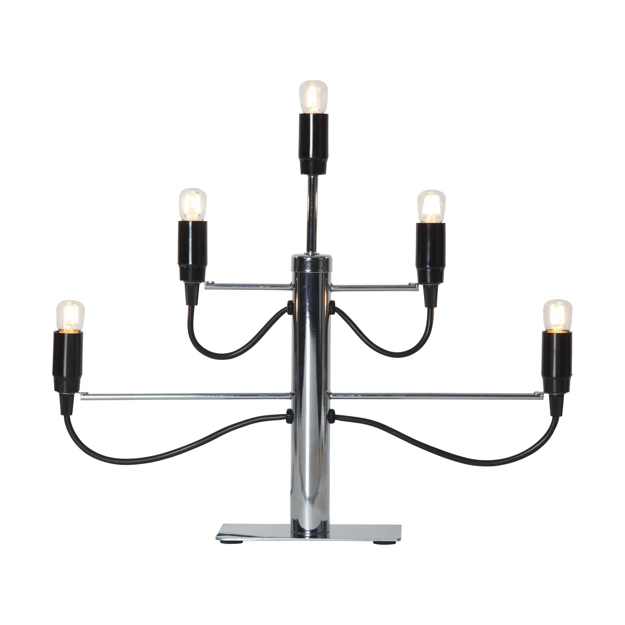 Star Trading Milano 5 candlestick 46cm Chrome | Scandinavian Design | Advent lights | Silver-coloured
