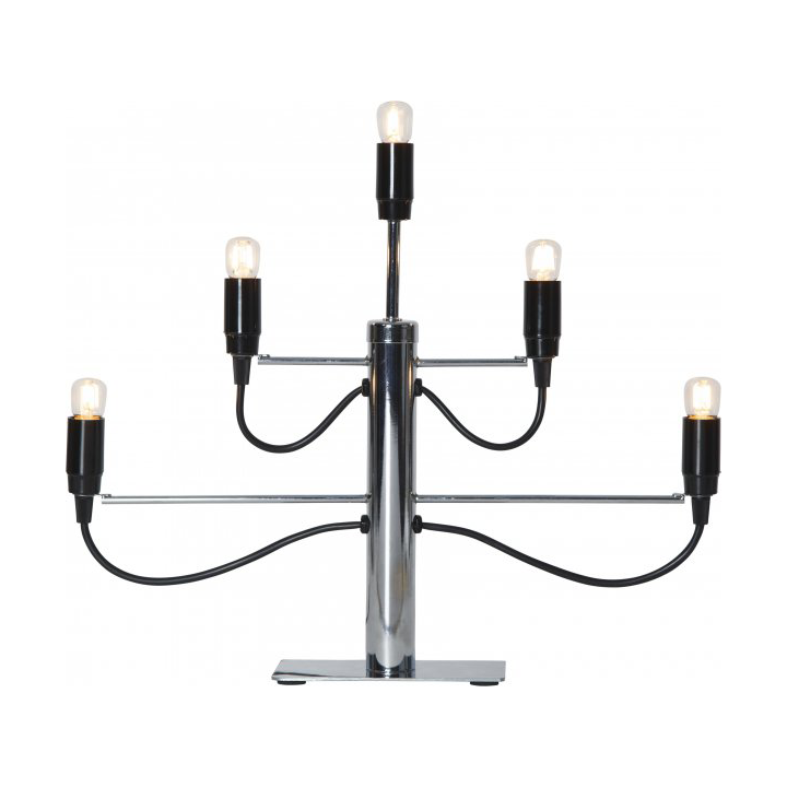 Star Trading Milano 5 candlestick 46cm Chrome | Scandinavian Design | Advent lights | Silver-coloured