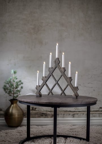 Rut 7 wooden candle holder 43 cm - Brown - Star Trading