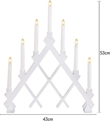 Rut 7 wooden candle holder 43 cm - White - Star Trading