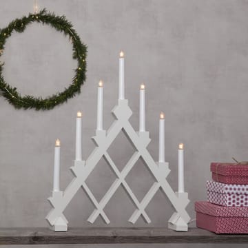 Rut 7 wooden candle holder 43 cm - White - Star Trading