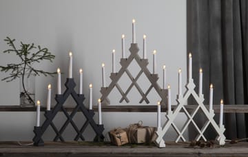 Rut 7 wooden candle holder 43 cm - White - Star Trading