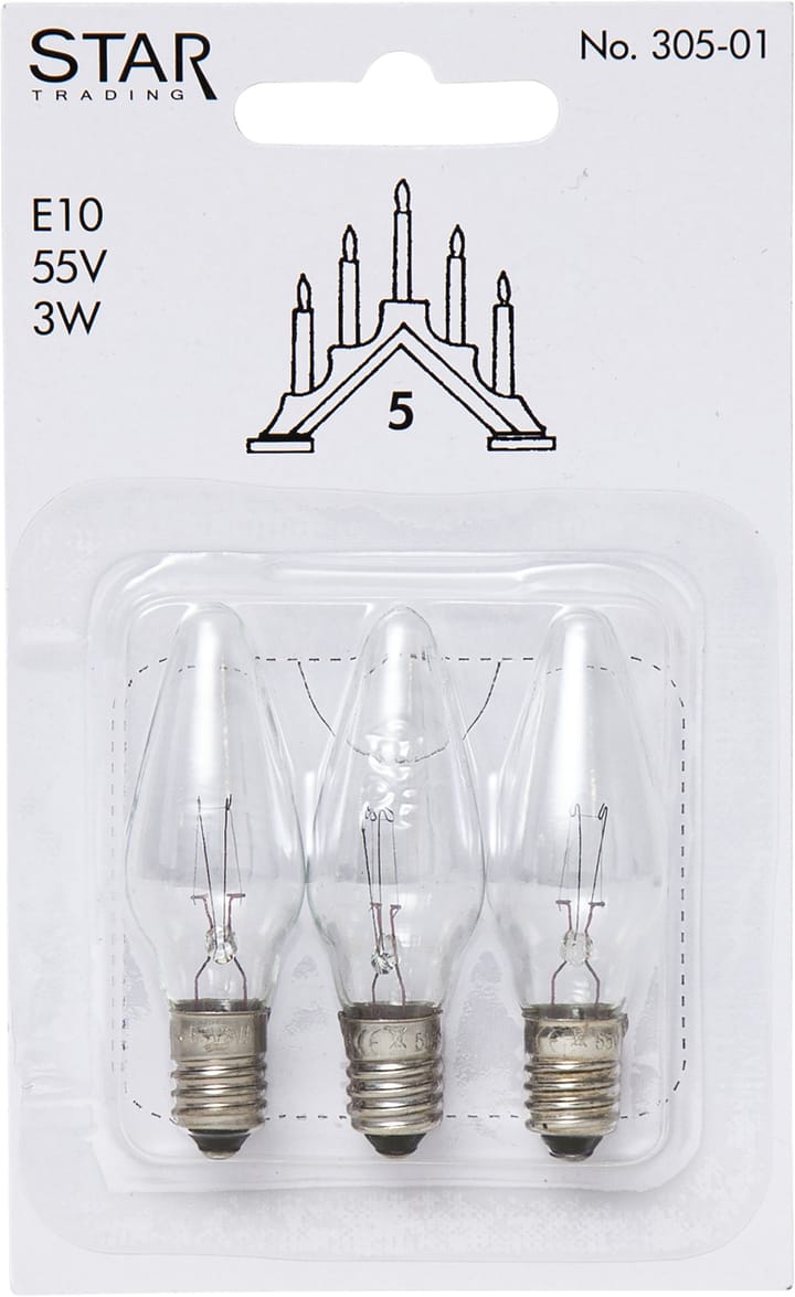 Star Trading replacement lamps E10 3-pack - 305-01 (5-armad) - Star Trading