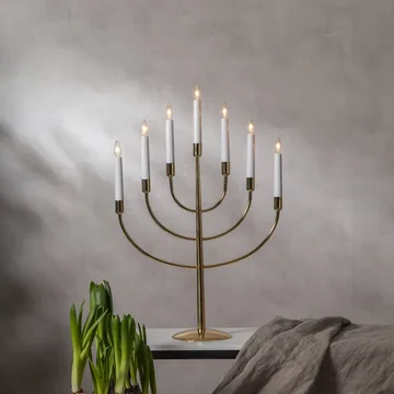 Titus candlestick 38 cm - Brass metal - Star Trading