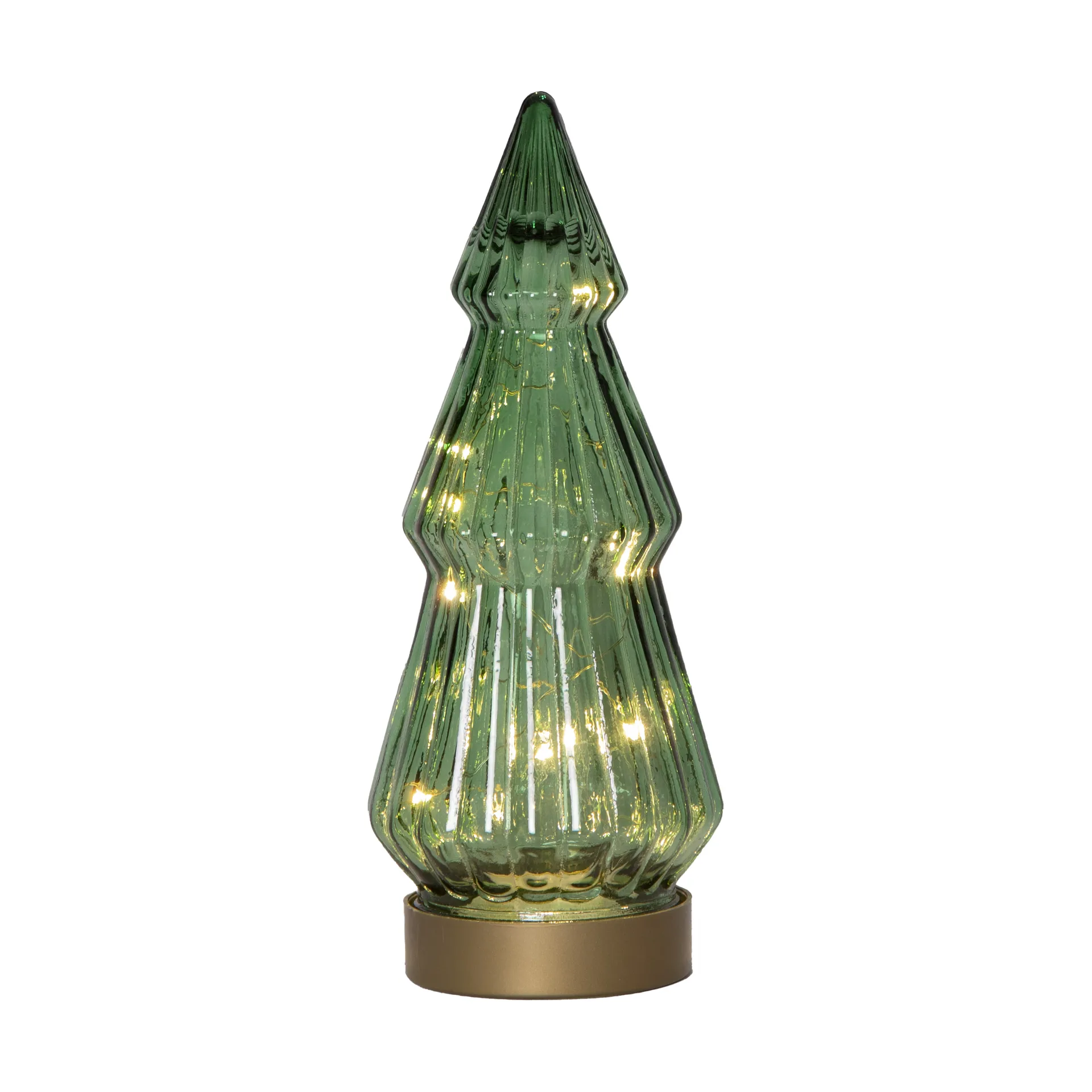 Verde glass decoration LED 24 cm, Green Star Trading