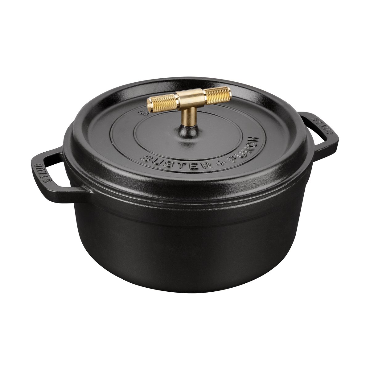 STAUB Buster & Punch cast iron brass pot 3.8 L | Scandinavian Design | Cooking pots & Casserole dishes | Black
