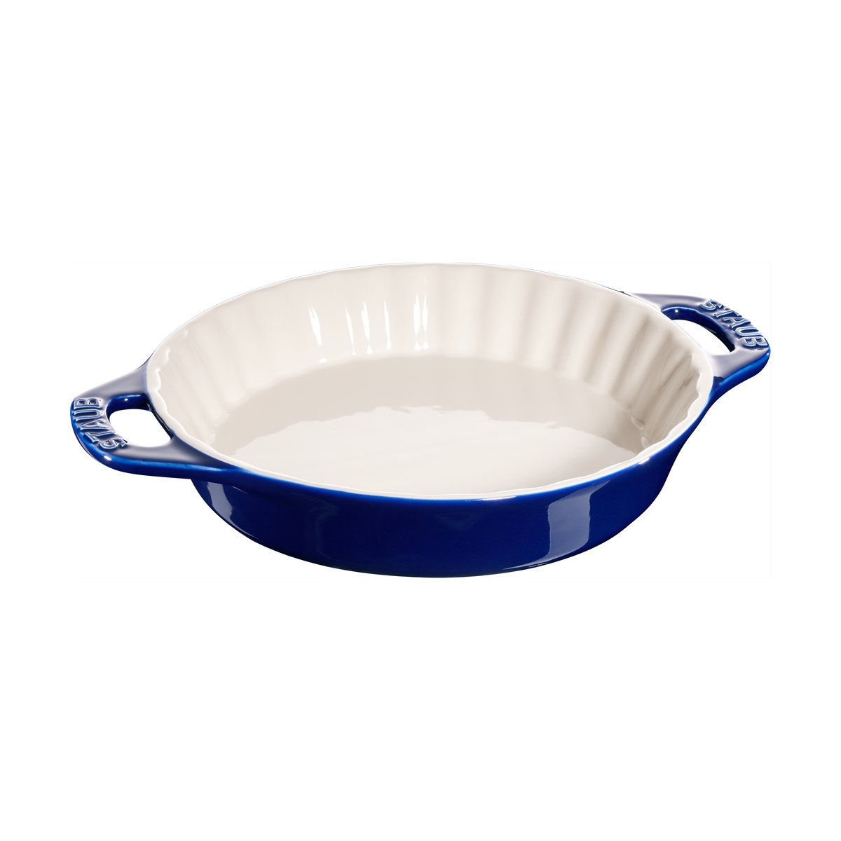 Staub Ceramic pie dish o24 cm Dark blue | Scandinavian Design | Round flat oven & flan dishes | Blue