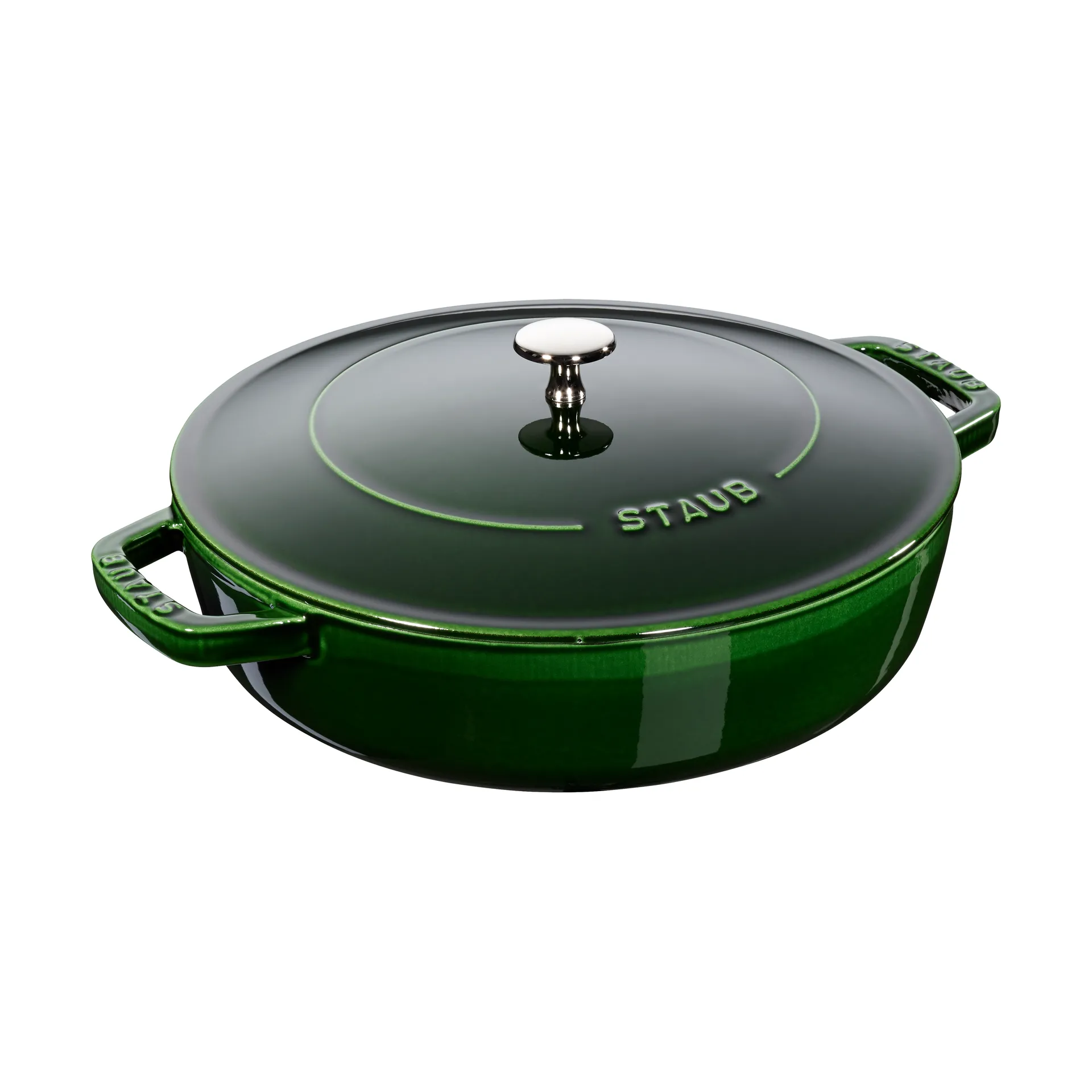 Staub Chistera braising pan cast iron Ø28 cm, Basil green STAUB