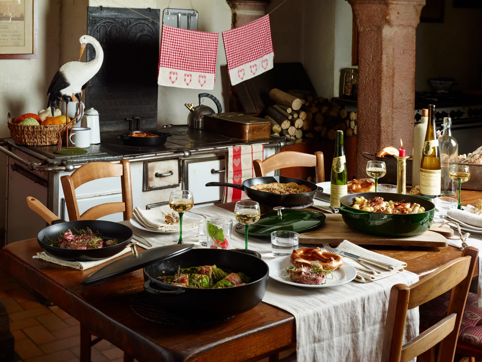 Staub Chistera braising pan cast iron Ø28 cm, Basil green STAUB