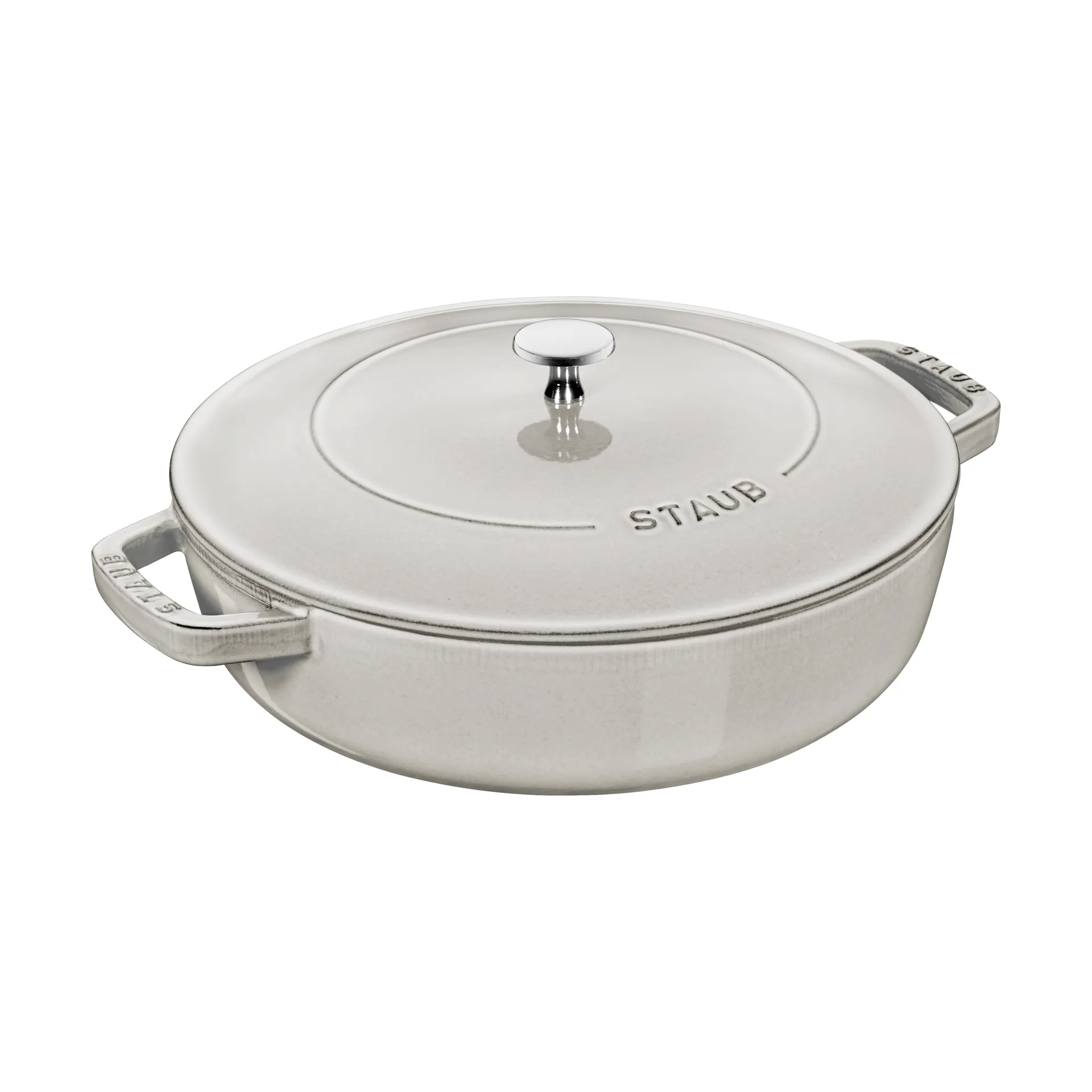 Staub Chistera braising pan cast iron Ø28 cm, White truffle STAUB