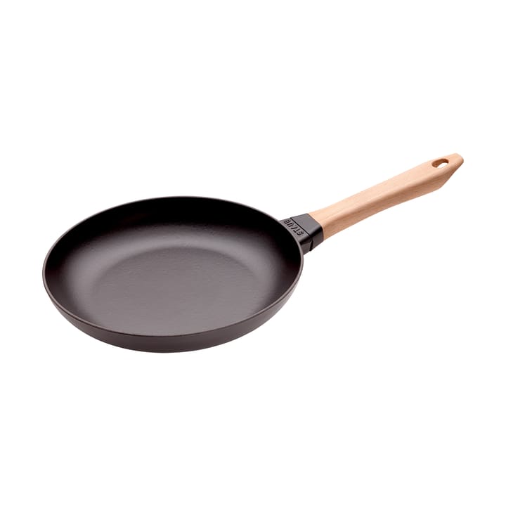 Staub frying pan cast iron black light wood handle - Ø26 cm - STAUB