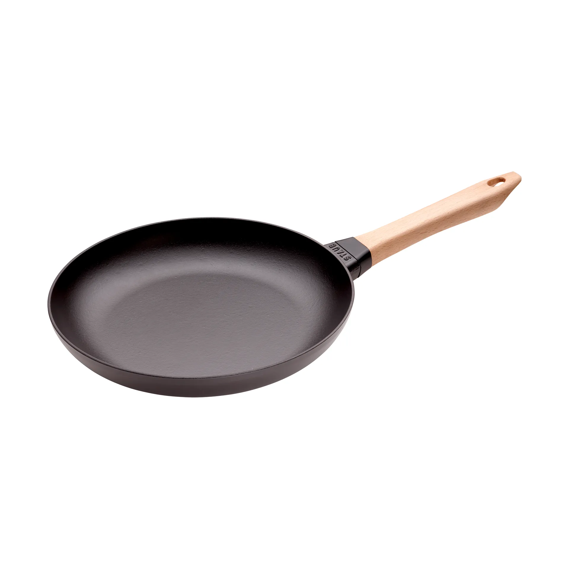 Staub frying pan cast iron black light wood handle, Ø28 cm STAUB