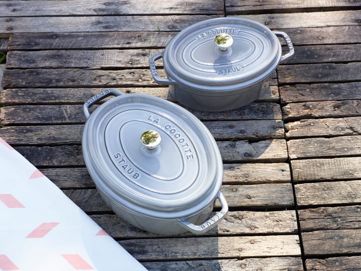 Staub La Cocotte oval cast iron pot 0.6 L, Graphite gray STAUB