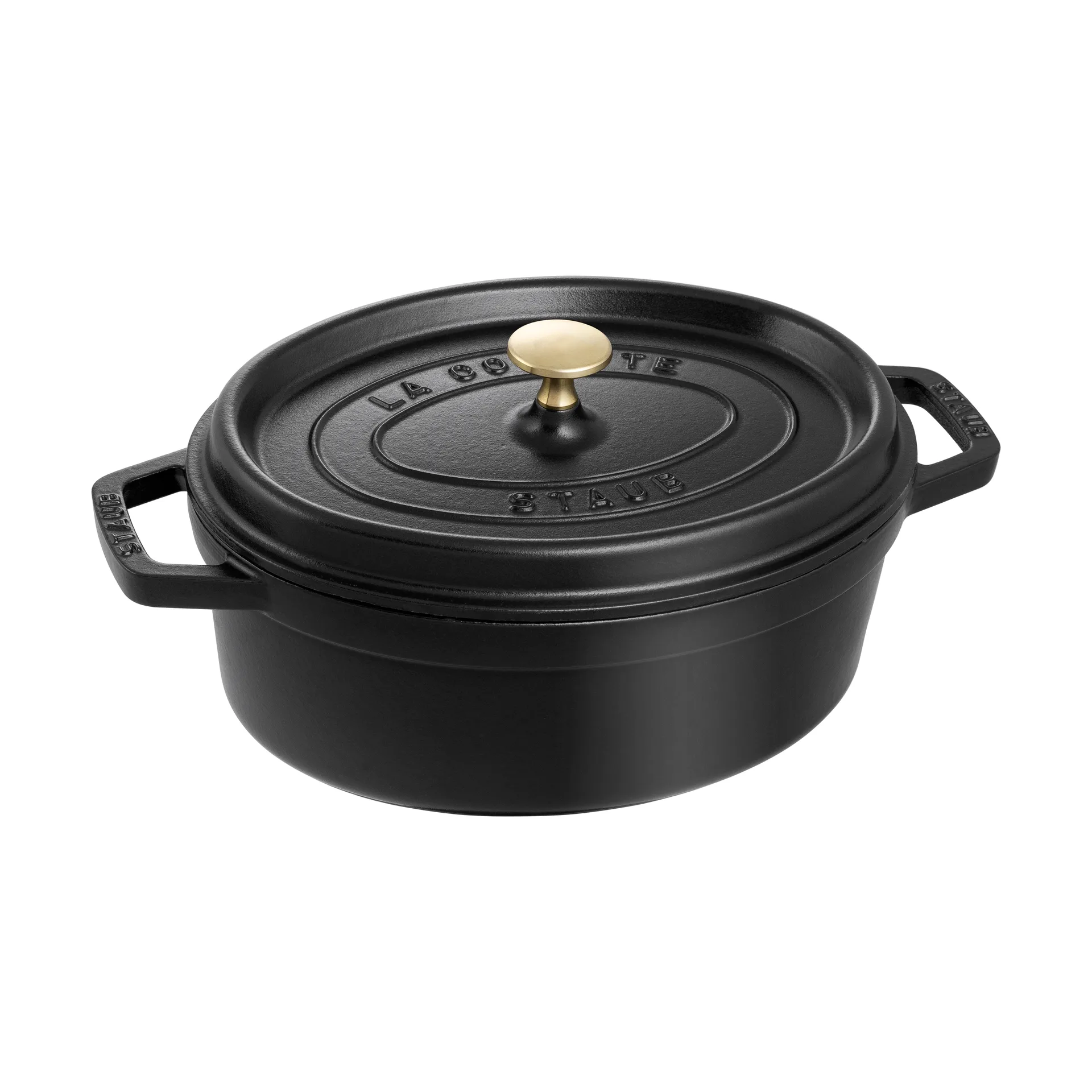 Staub La Cocotte oval cast iron pot 3.2 L, Black STAUB
