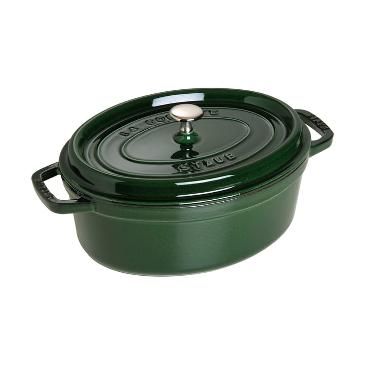 Staub La Cocotte oval cast iron pot 4.2 L - Basil green - STAUB