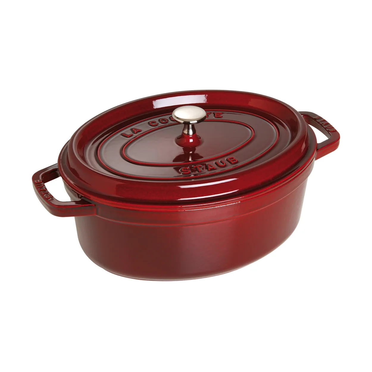 Staub La Cocotte oval cast iron pot 4.2 L Grenadine red