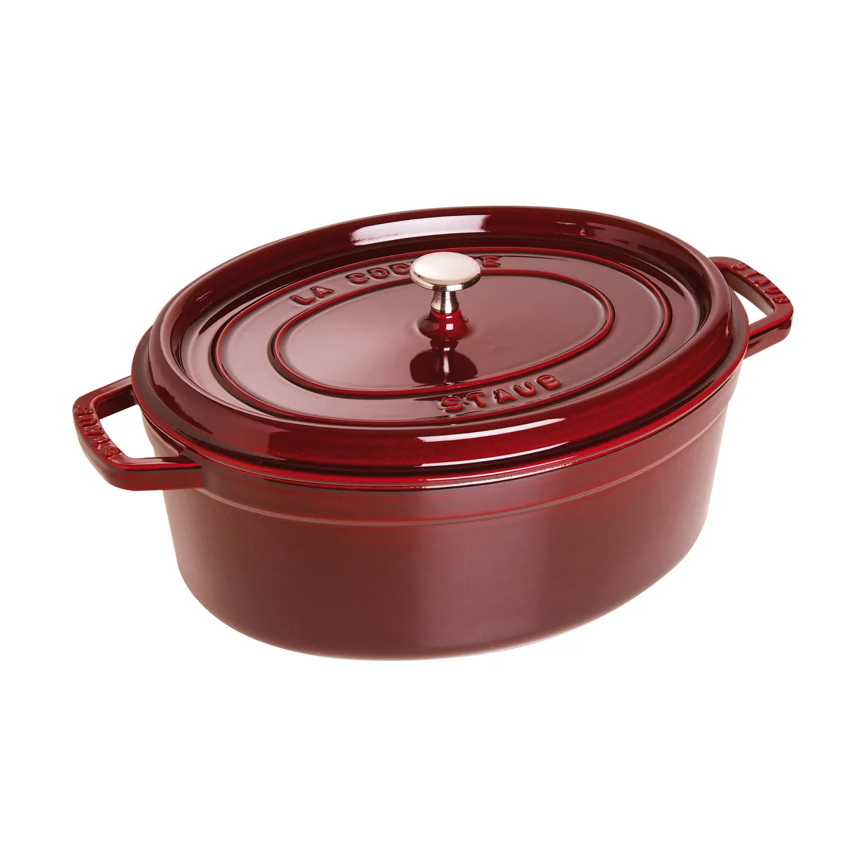 Staub La Cocotte oval cast iron pot 5.5 L Grenadine red