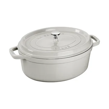 Staub La Cocotte oval cast iron pot 6.7 L - White truffle - STAUB