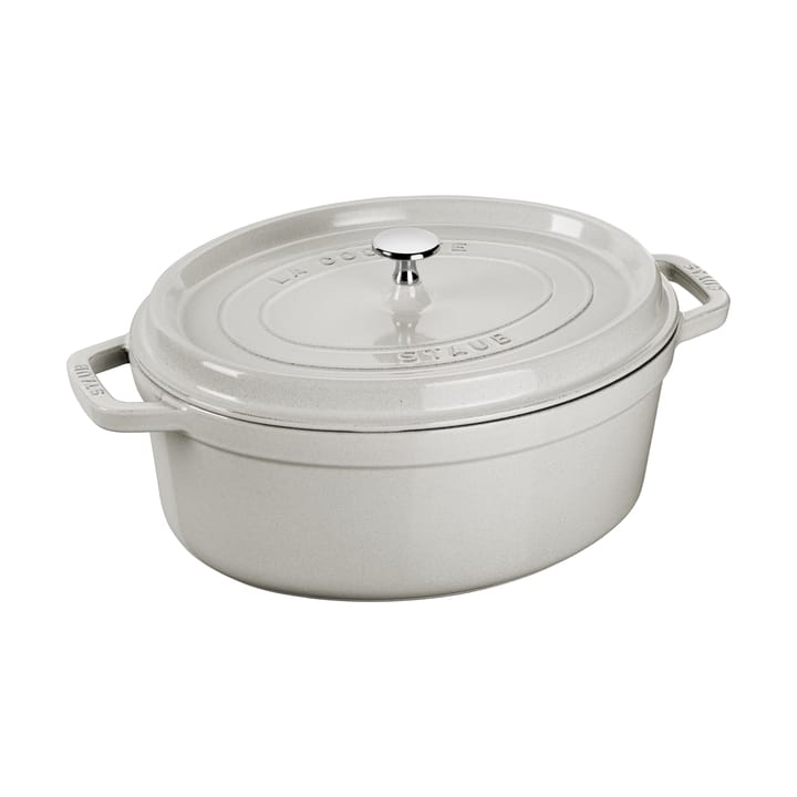 Staub La Cocotte oval cast iron pot 6.7 L - White truffle - STAUB