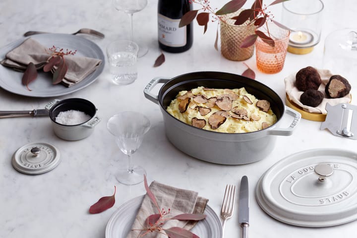 Staub La Cocotte oval cast iron pot 6.7 L, White truffle STAUB