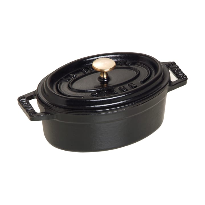 Staub La Cocotte oval mini casserole cast iron 0.25 L - Black - STAUB