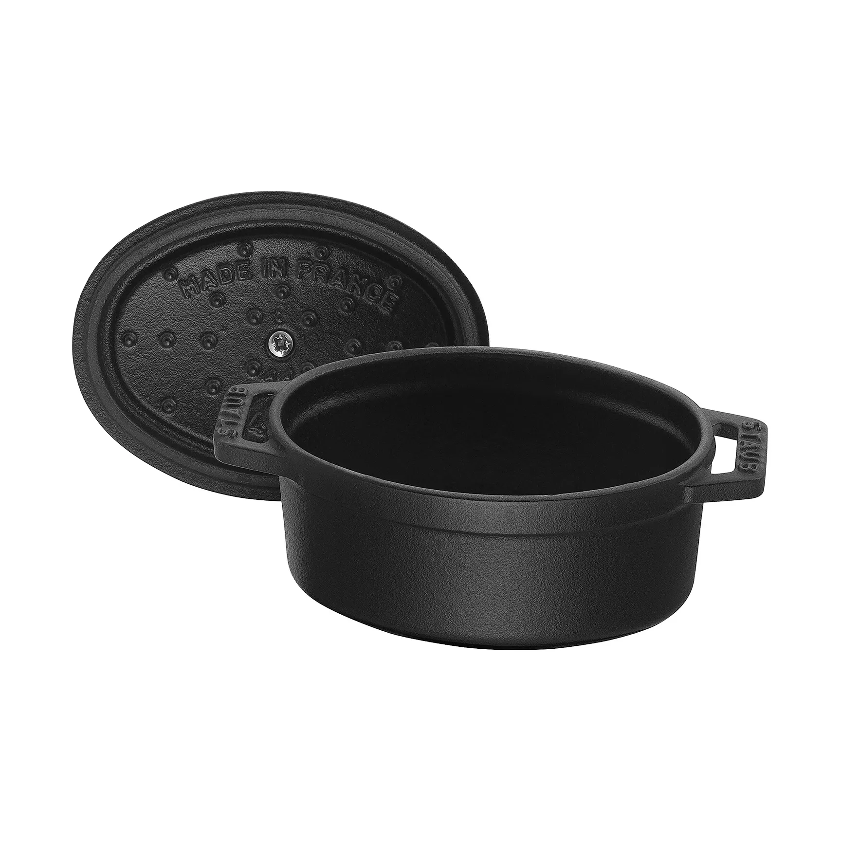 Staub La Cocotte oval mini casserole cast iron 0.25 L, Black STAUB
